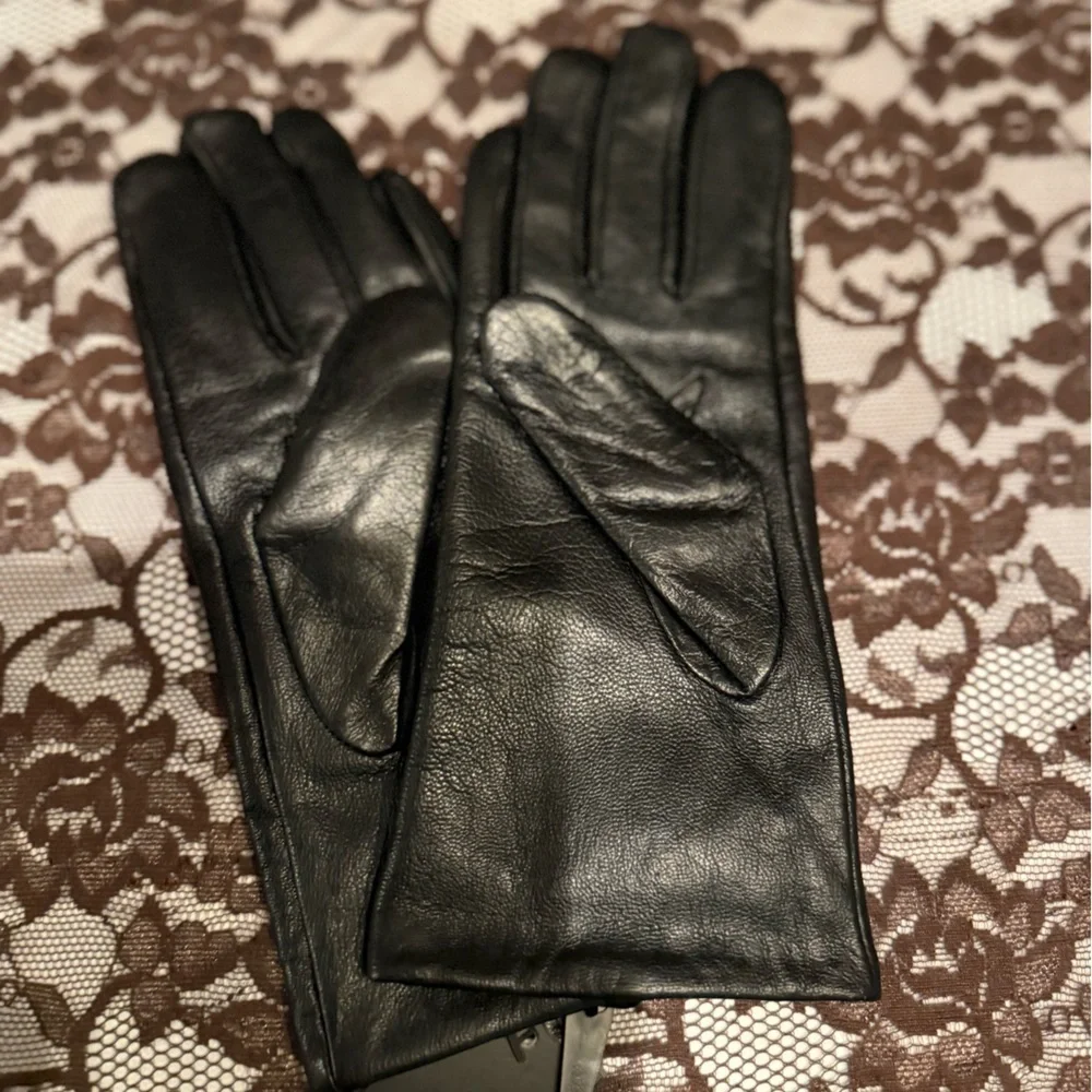 Marcus Adler Black Genuine Leather Gloves Size L